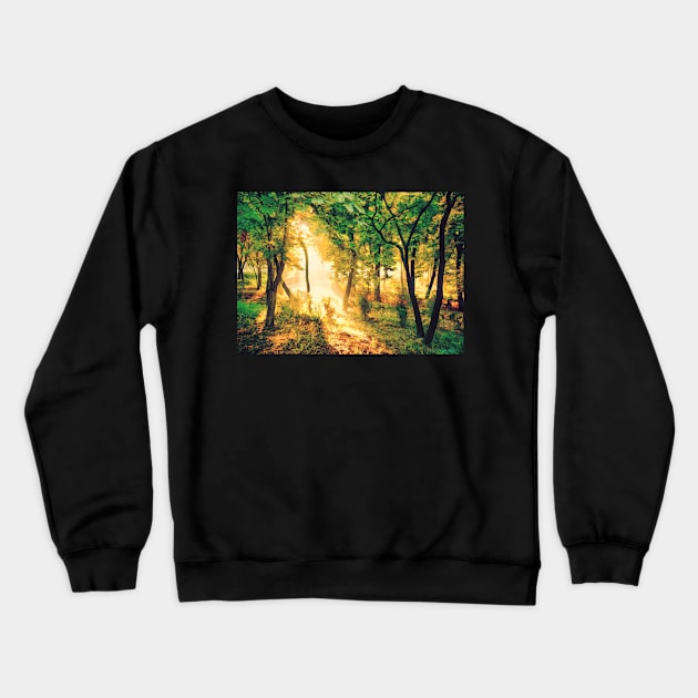 Forest Oil painting Crewneck Sweatshirt by Voodoo Production